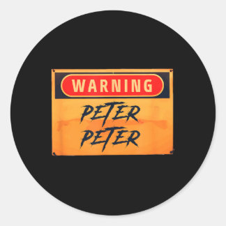 Warning Peter Peter Pumpkin Eater Funny Halloween Classic Round Sticker