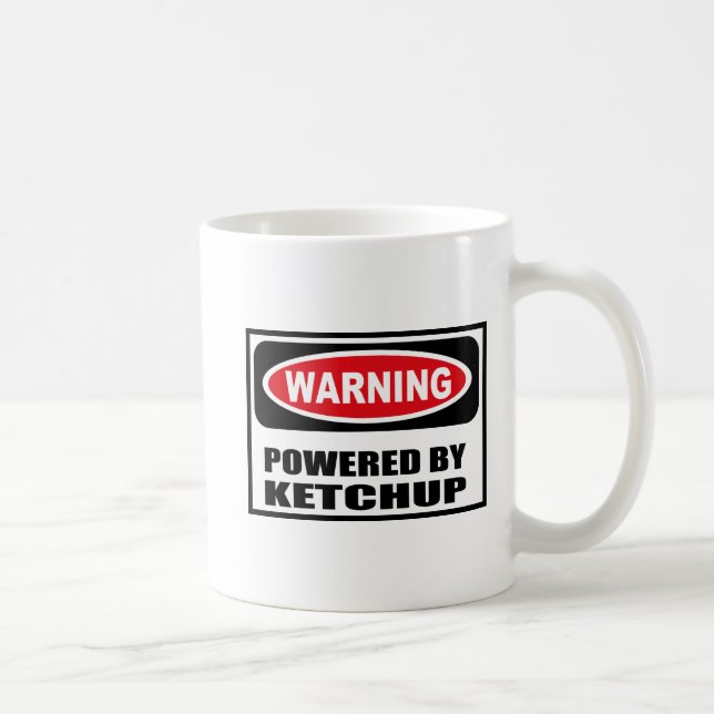 Warning POWERED BY KETCHUP Mug (Right)
