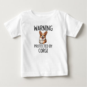 Warning protected by corgi baby T-Shirt