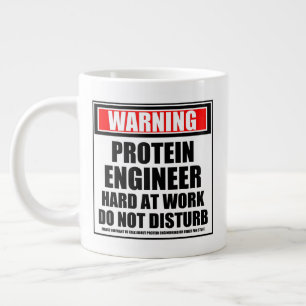 Warning Protein Engineer Hard At Work Large Coffee Mug