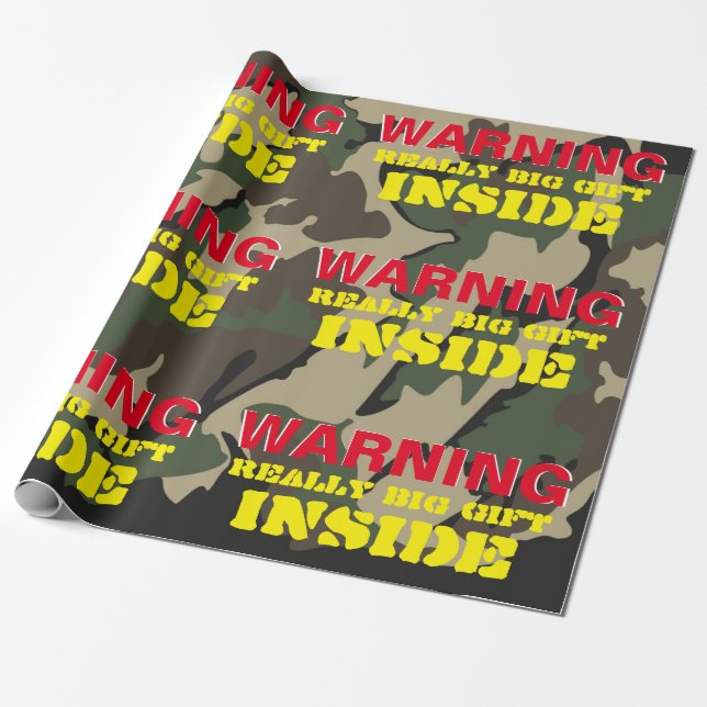 WARNING Really Big Gift Wrapping Paper (Unrolled)