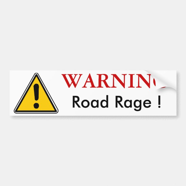 WARNING Road Rage Bumpersticker Bumper Sticker (Front)