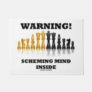 Warning! Scheming Mind Inside Chess Humour Doormat
