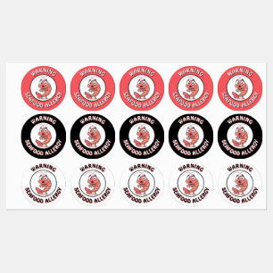 Warning Severe Seafood Allergy Alert Button