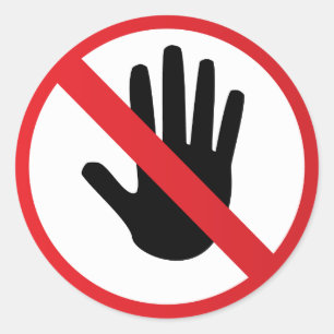 Warning sign classic round sticker