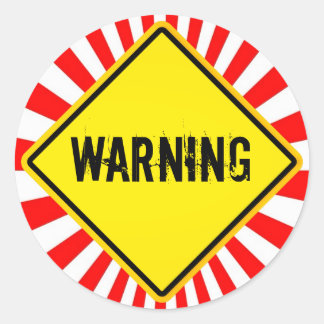 warning sign classic round sticker