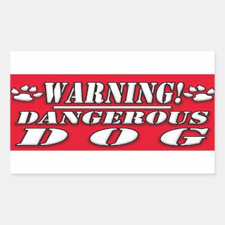 Warning Sign | Dangerous Dog Rectangular Sticker