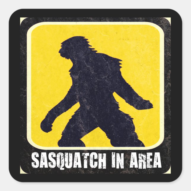 Warning Sign - Sasquatch in Area Square Sticker (Front)