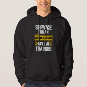 Warning Sign Service-Human Caution May Bite Dog Tr Hoodie