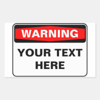 Warning Sign, template, landscape version
