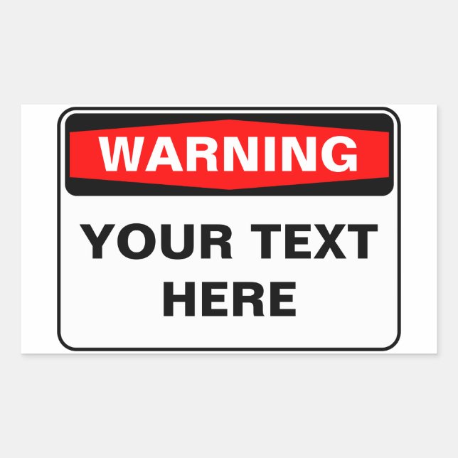 Warning Sign, template, landscape version Rectangular Sticker (Front)