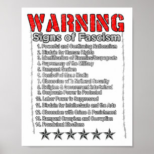 Warning Signs Of Fascism Anti Trump Resist Fascist