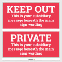 Warning Signs - Two Signs as Stickers