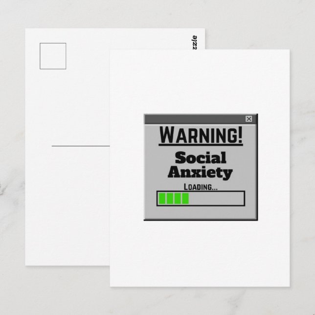 Warning Social Anxiety Loading Tab  Postcard (Front/Back)