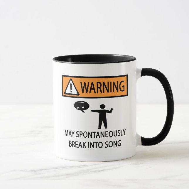 Warning Spontaneous Singer Mug (Right)