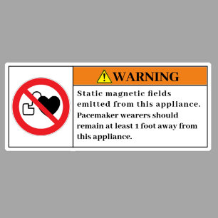 Warning Static Magnetic Fields Label