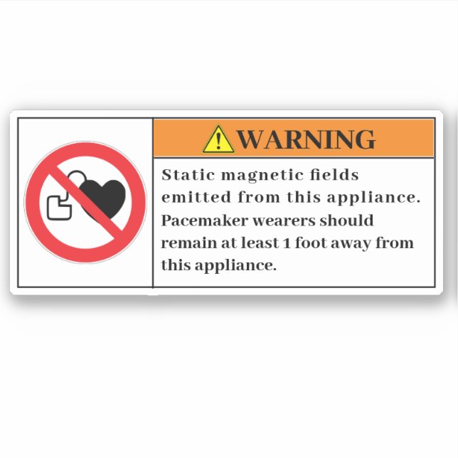 Warning Static Magnetic Fields Label (Front)