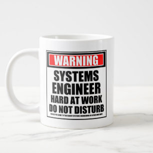 Warning Systems Engineer Hard At Work Large Coffee Mug