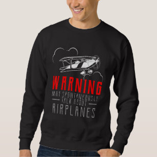 Warning Talk About Aeroplanes Aviation Tee Mechani