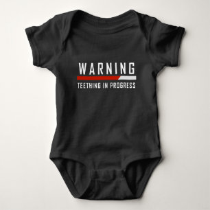 Warning - Teething in Progress - Progress Bar Baby Bodysuit