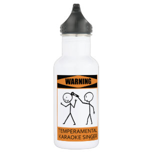Warning! Temperamental Karaoke Singer 532 Ml Water Bottle