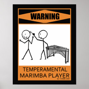 Warning Temperamental Marimba Player Poster