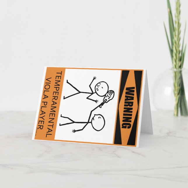 Warning Temperamental Viola Player Card (Front)