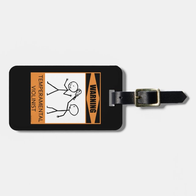 Warning! Temperamental Violinist Luggage Tag (Front Horizontal)