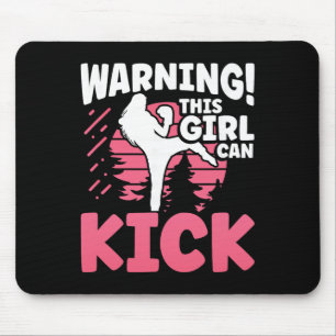 Warning This Girl Can Kick Mma Kickboxing Kickboxe Mouse Pad