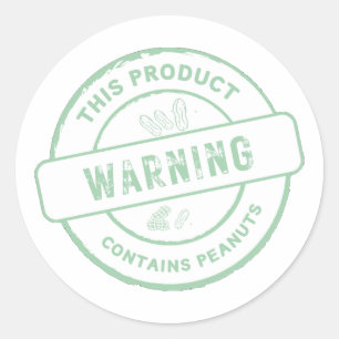 Warning This Product Contains Peanuts Classic Round Sticker