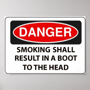 Warning to smokers poster