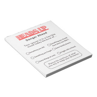 Warning To Spouse  Notepad