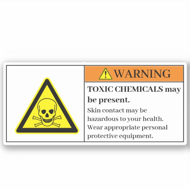 Warning Toxic Chemicals Label (Front)