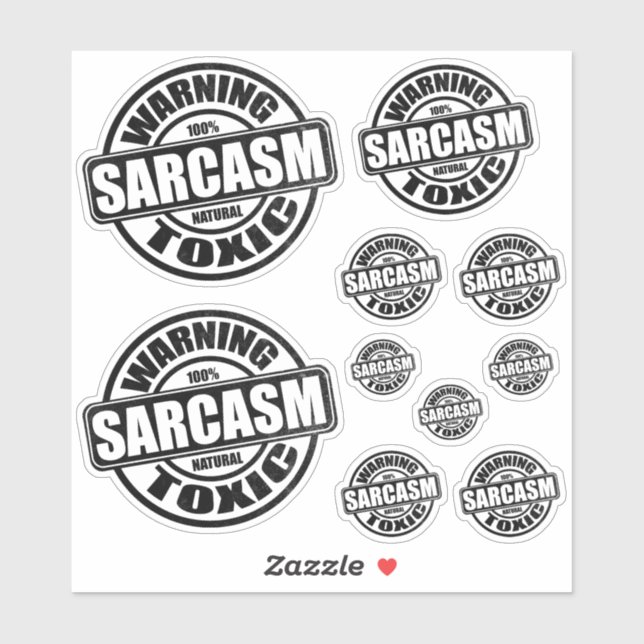 Warning Toxic Sarcasm Humourous Label (Sheet)
