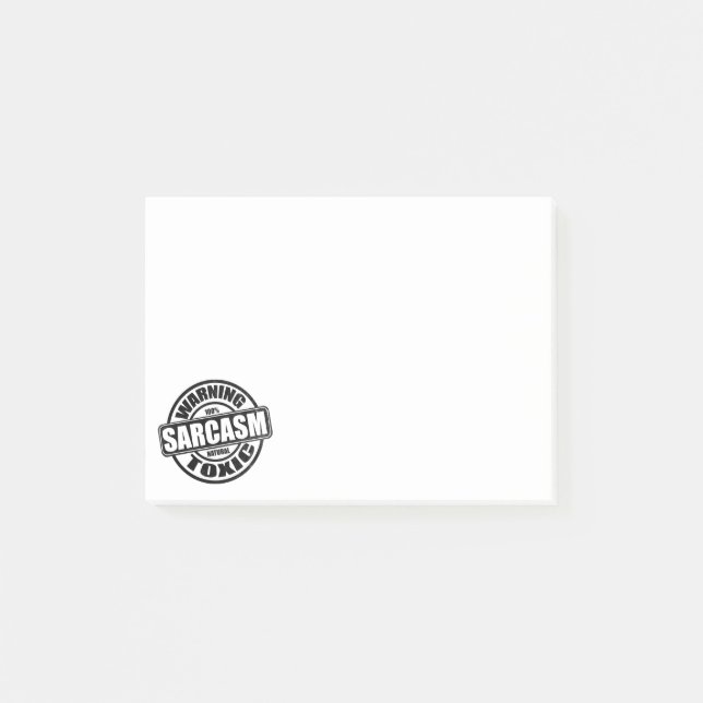 Warning Toxic Sarcasm Humourous Phrase Post-it Notes (Front)