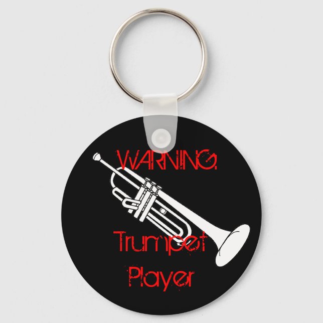 Warning: Trumpet Player Keychain (Front)