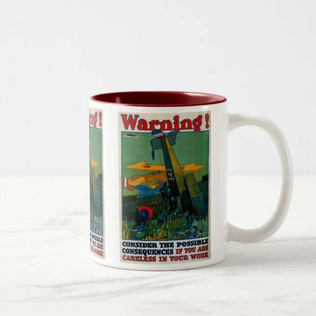 Warning! Two-Tone Coffee Mug (Right)