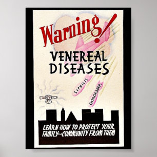 Warning Venereal Diseases Poster