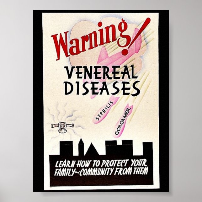 Warning Venereal Diseases Poster (Front)
