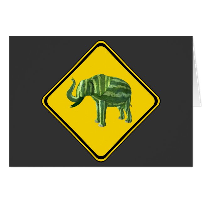 Warning: Watermelon Elephant Crossing! (Front Horizontal)