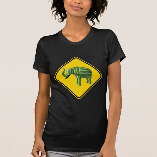 Warning: Watermelon Elephant Crossing! T-Shirt (Front)