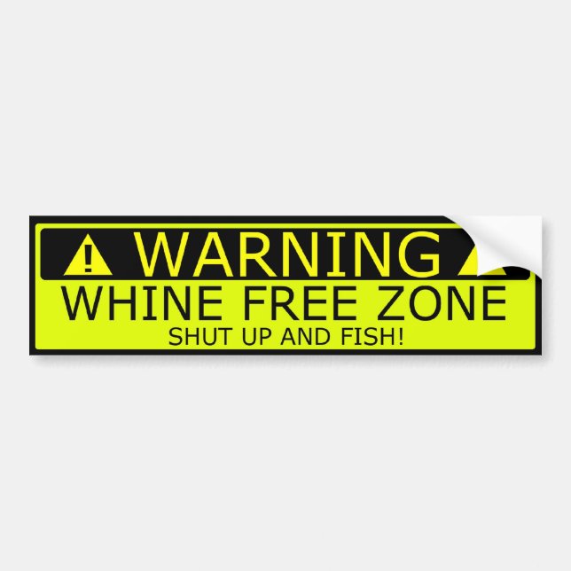 Warning Whine free zone boat sticker (Front)