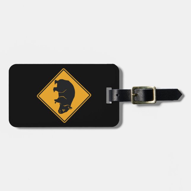 Warning Wombat Crossing Luggage Tag (Front Horizontal)
