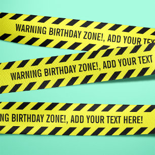 WARNING! Your Custom Text Do Not Cross Tape Satin Ribbon