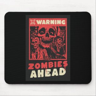 Warning Zombies Halloween Costume Mouse Pad