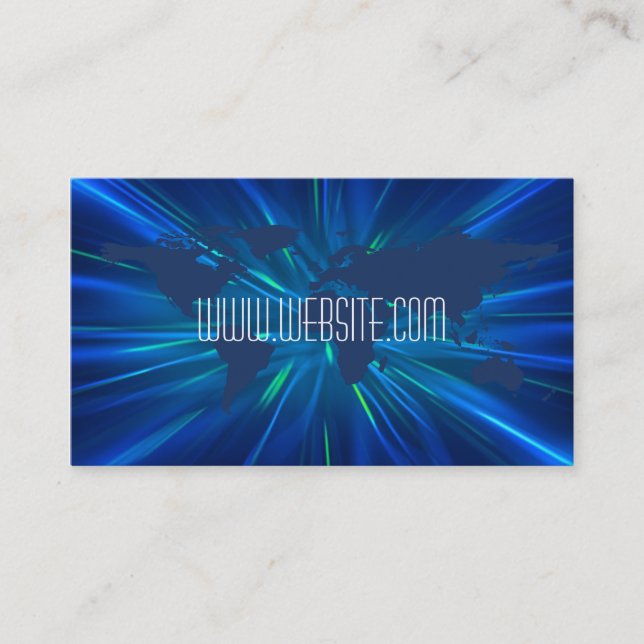Warp Speed World Map Professional Business Card (Front)