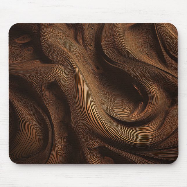Warped And Swirled Wood Pattern Mouse Pad (Front)