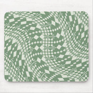 Warped Checks in Green Mouse Pad