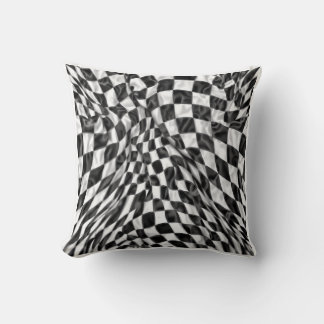 Warped Chequerboard Pattern | Soft Optical Illusio Cushion