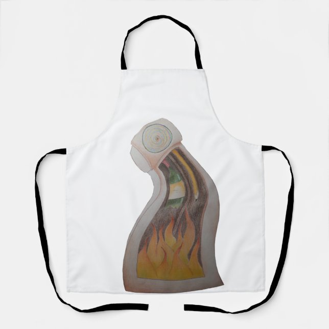 Warped Clock on Fire Apron (Front)